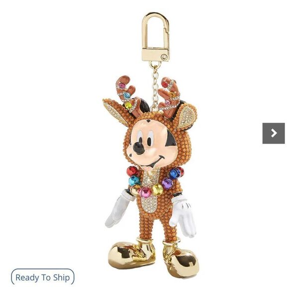 Baublebar holiday mickey mouse reindeer disney bag charm/keychain - Picture 1 of 7